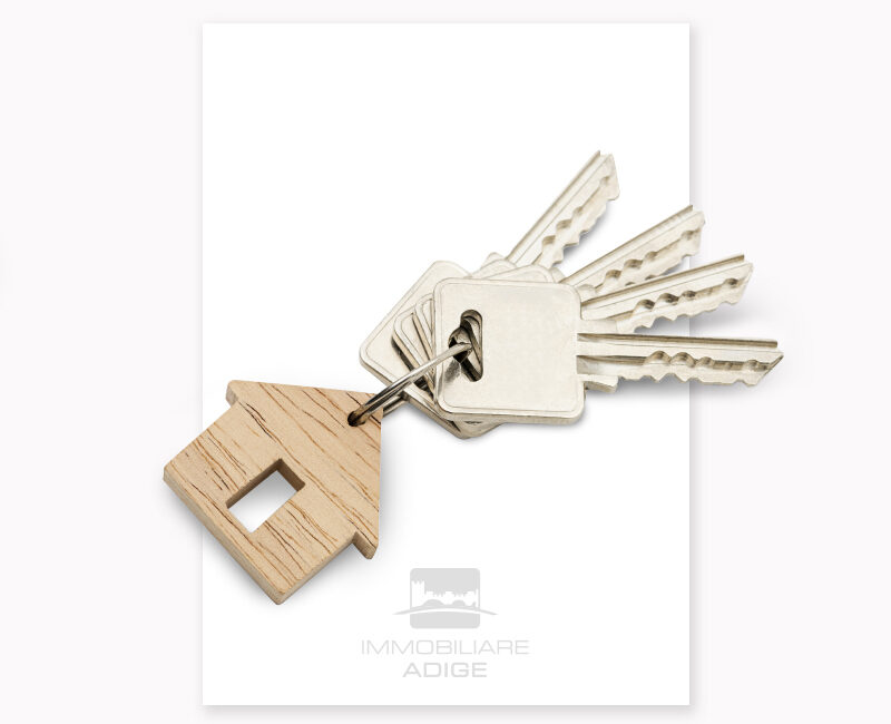 immagine delle chiavi e logo del sito web di immobiliare adige